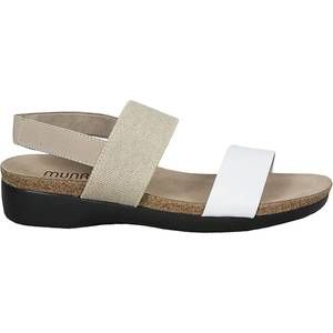NEW MUNRO women's pisces sandals in white/natural leather